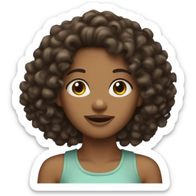 Curly brunette girl sticker