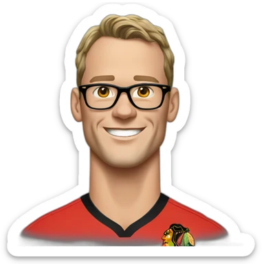 Jonathan Toews wearing glasses as beach bum sticker