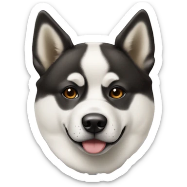 cute american akita black spot on each cheek sticker