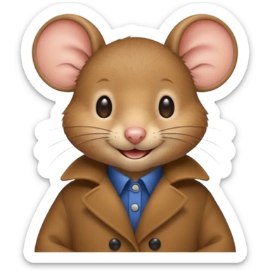mouse wearing coat sticker
