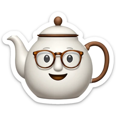 talking teapot with glassess sticker