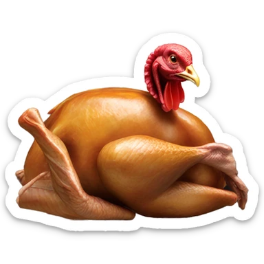live turkey being pushed in oven sticker