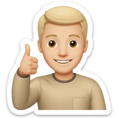 caucasian man giving a thumbs up sticker