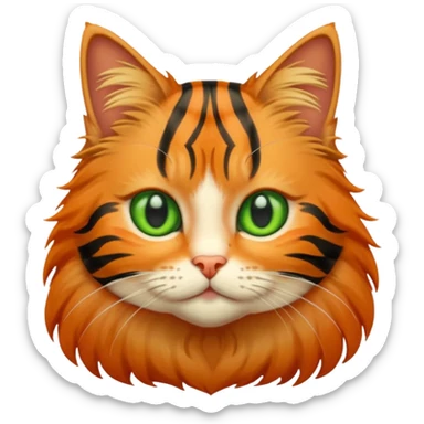 Tabby cat long hair sticker