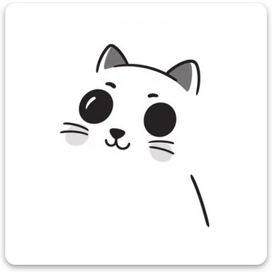 cute white cat with makeup on its face and a little bit of light pink sticker