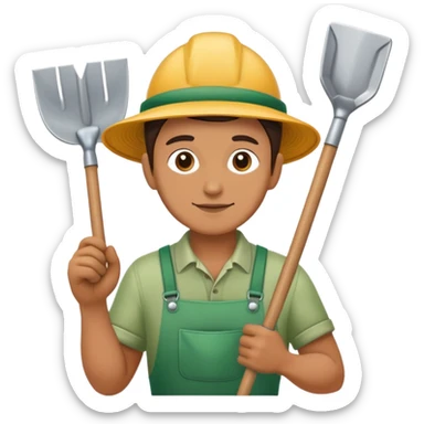 gardener with a shovel sticker