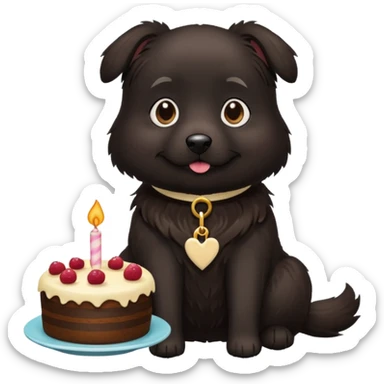 Tea and cake black dog sticker