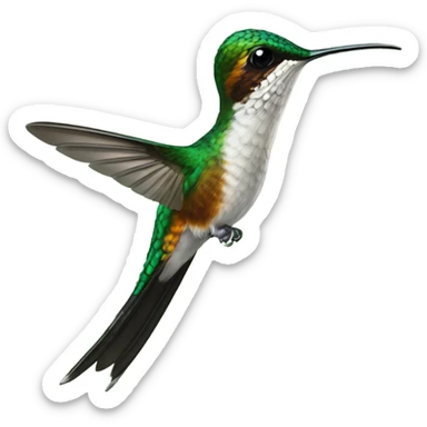 Booted rackettail hummingbird  sticker