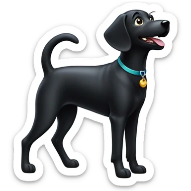 black dog wagging tail sticker