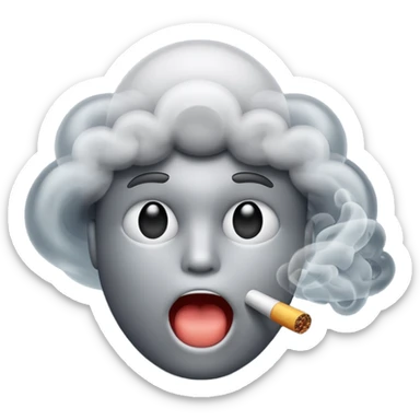 smoke coming from the mouth sticker