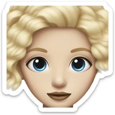 blonde girl blue eyes with chanel blazer sticker
