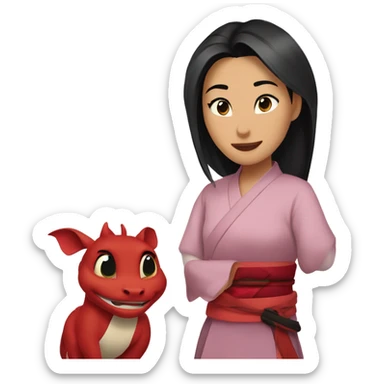 Mulan and mushu sticker