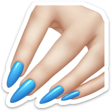 Long blue nails sticker