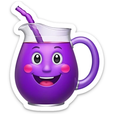 grape koolaid pitcher with smiling face sticker