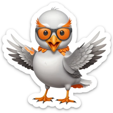 A seagull rocking out sticker