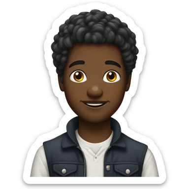 jeune garçon métisse avec beaucoup de cheveux sticker