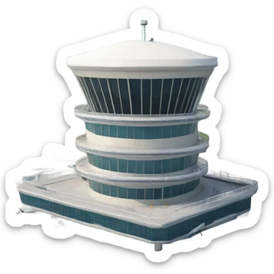 air traffic control tower, full size, modern, realistic sticker