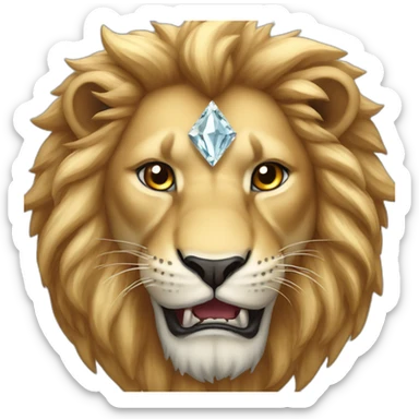 Roaring lion with diamond crown sticker