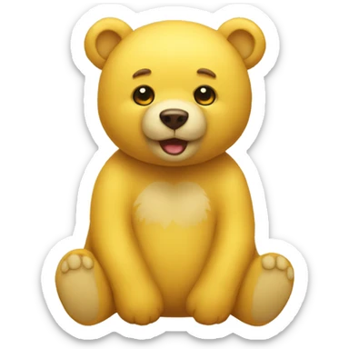 Yellow tedy bear sticker
