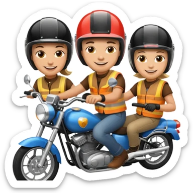 3 friend ride motorcicle sticker