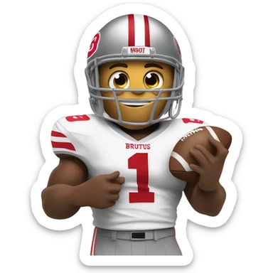 Brutus the buckeye with the national championship  sticker