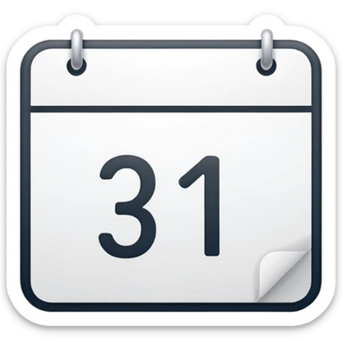 calendar with number 31 sticker