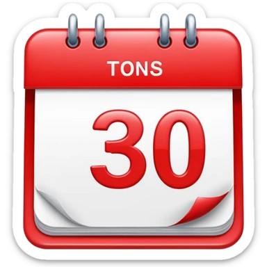 calendar with number 3 red top sticker