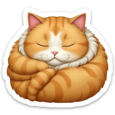 Fat cat sleeping sticker