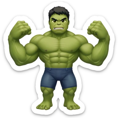 hulk superhero green muscular sticker
