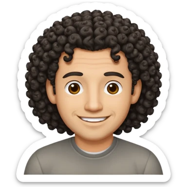 Hispanic dad, medium-light skin tone, black salt and pepper curly hair, no wrinkles sticker