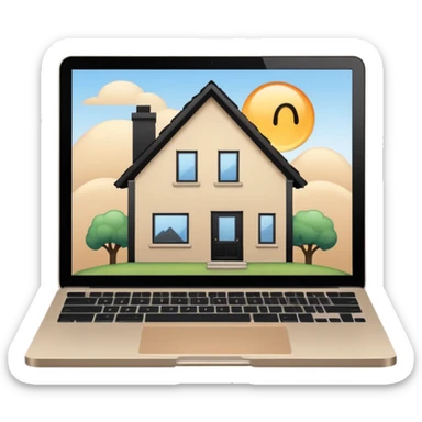 3rd emoji, but I want a blob to be inside thethat house, working in mac laptop, which is seen from window sticker
