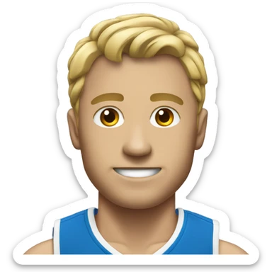 sport man in blue sport suit sticker