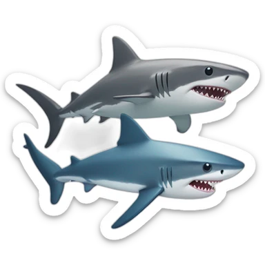 Shark with baby shark sticker