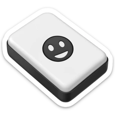 small rectangular eraser, clean matte surface, softly rounded edges, white color, detachable paper sleeve halfway around, slightly worn corner or light smudge, no pencil or extras, apple emoji style, soft lighting, subtle shadows, transparent background, emoji scale sticker