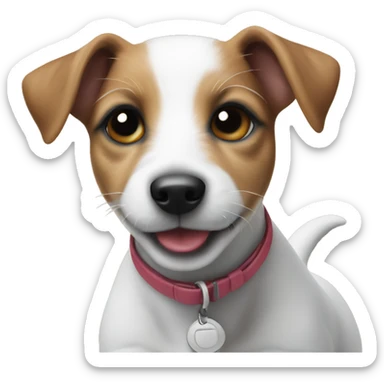jack Russell puppy on beach  sticker