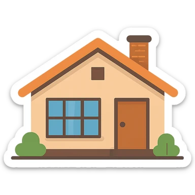 Flat design style house sticker
