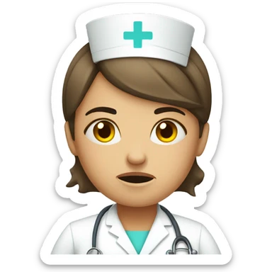 stressed unhappy nurse sticker