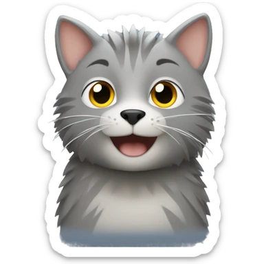 a grey cat and a hedgehog sticker