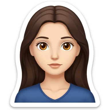 i am a brunette with long hair and brown eye sticker