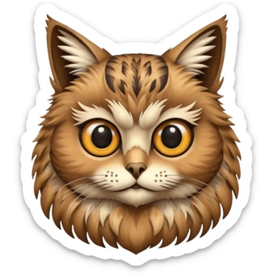 Hibou avec une tête de chat sticker