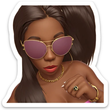 stylish girl with sunglasses sticker