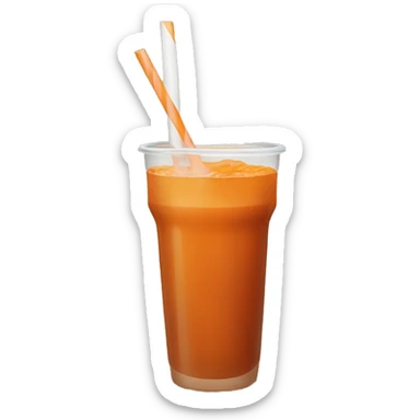 Thai tea with straw sticker