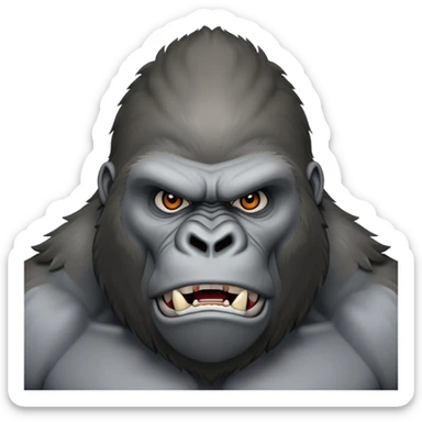 A mad strong silverback gorilla  sticker