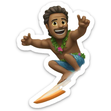 Maui on a wave sticker