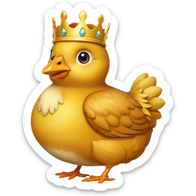 Un poussin mignon avec une couronne  sticker