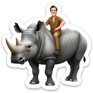 Jim Carey on a rhino sticker