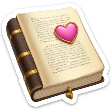 Bible with a heart-shaped bookmark, pink and gold details sticker