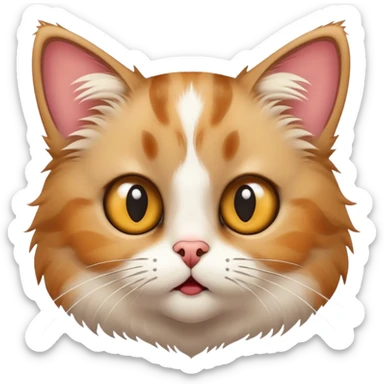 A confused cat with wide eyes and a big question mark above its head. sticker