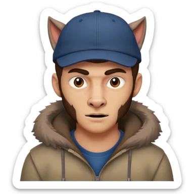 Un hombre lobo tenga gorra sticker