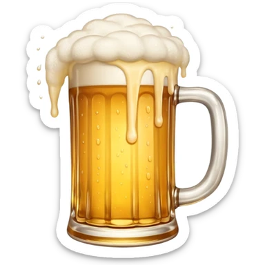 beer mug emoji, frothy golden beer sticker
